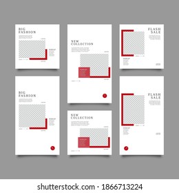 Set of Editable banner social media post and story template. Suitable for social media stories post and web mobile ads. Vector with photo collage	