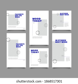 Set of Editable banner social media post and story template. Suitable for social media stories post and web mobile ads. Vector with photo collage