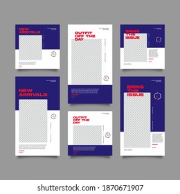 Set of Editable banner social media post and story template. Suitable for social media stories post and web mobile ads. Vector with photo collage	