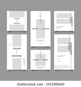 Set of Editable banner social media post and story template. Suitable for social media stories post and web mobile ads. Vector with photo collage	