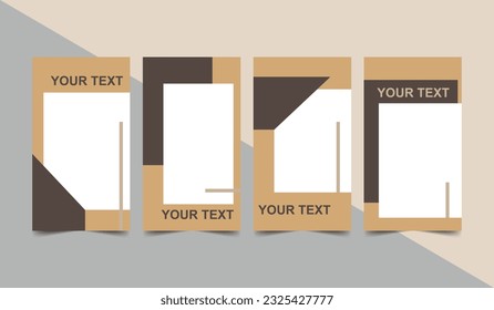 Set of editable banner social media stories post template.
