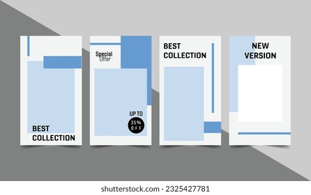 Set of editable banner social media stories post template.