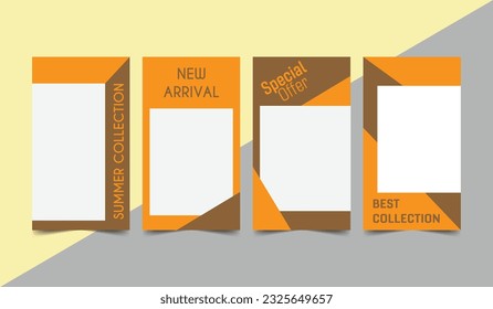 Set of editable banner social media story template.