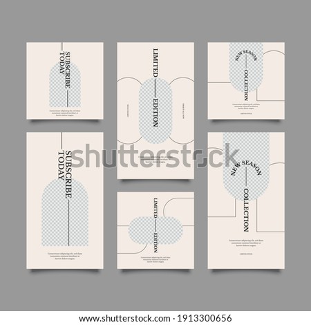 Set of Editable banner social media post and story template. Suitable for social media stories post and web mobile ads. Vector with photo collage	