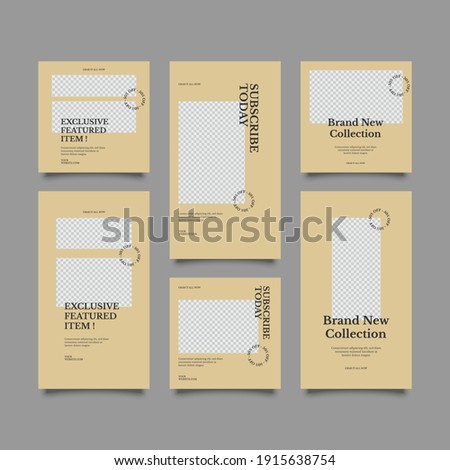Set of Editable banner social media post and story template. Suitable for social media stories post and web mobile ads. Vector with photo collage	
