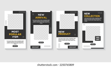 Set of Editable banner story template. Modern social media post bundle vector, Design editable template for social media posts and web mobile ads. Vector with photo college