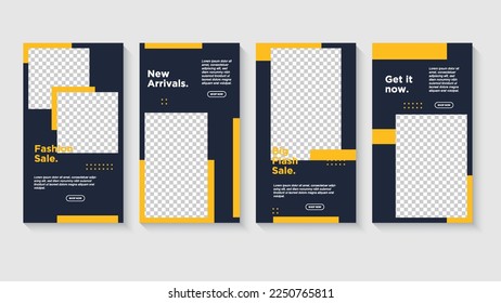 Set of Editable banner story template. Modern social media post bundle vector, Design editable template for social media posts and web mobile ads. Vector with photo college