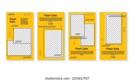 Set of Editable banner story template. Modern social media post bundle vector, Design editable template for social media posts and web mobile ads. Vector with photo college