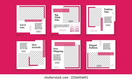 Conjunto de plantillas editables para el historial de banners. Moderno vector de publicaciones en medios sociales. Apto para correos, banner de venta, producto de promoción, negocios, belleza de moda de la empresa