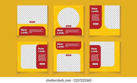 Set of Editable banner story template. Modern social media post bundle vector, Design editable template for social media posts and web mobile ads. Vector with photo college