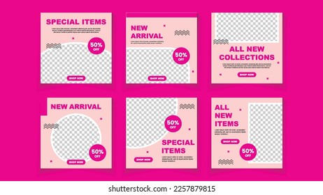 Set of Editable banner story template. Modern social media post bundle vector. Suitable for Post, Sale Banner, Promotion Product, Business, Company Fashion Beauty