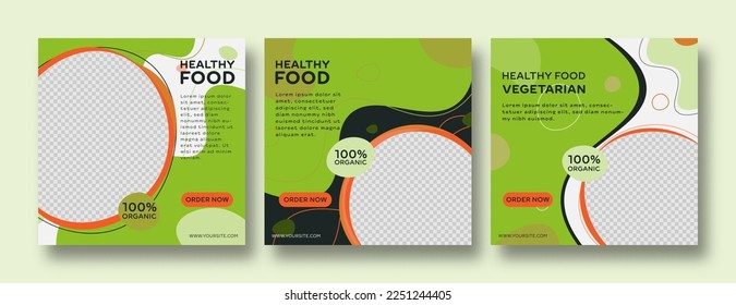 Set of editable banner template post for social media ads. Web banner ads for promotion. Design vector with photo collage.