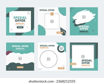 Set of Editable beauty fashion sale banner template with pastel color and place for photo. Suitable for social media posts, promotion, and ads