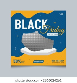 Set of Editable black friday social media banners and ads for promotion design
