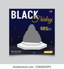 Conjunto de banners y anuncios editables de viernes negro para el diseño de promoción