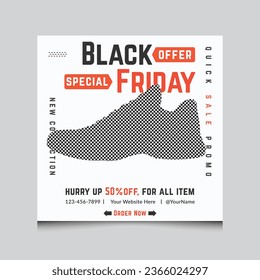 Conjunto de banners y anuncios editables de viernes negro para el diseño de promoción