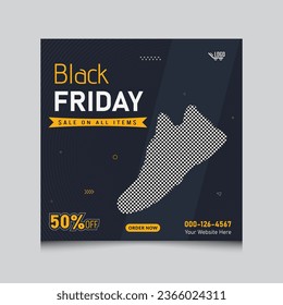 Conjunto de banners y anuncios editables de viernes negro para el diseño de promoción