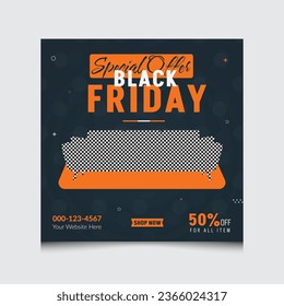 Set of Editable black friday social media banners and ads for promotion design