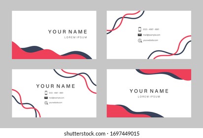 Conjunto de plantillas de tarjeta de presentación editables. Plantilla de tarjeta de presentación doble. Vector de diseño de plantilla de diseño con geometría abstracta formas fondo.