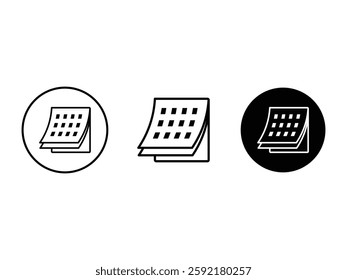set of editable calendar symbol design illustration isolated on transparent background