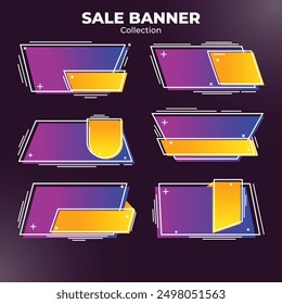 a set of editable colorful geometric and modern advertisement sales banner collection 