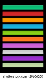 Set of editable colorful glossy web buttons