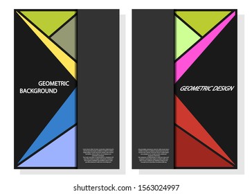 Set of editable cover layouts with abstract geometric pattern for brochure, magazine, flyer, booklet, annual report. Abstract background.