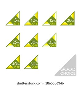 Set of editable discount labels with percent symbols. Geometric simplicity - universal design for web shops, printed stickers, tags, price labels, badges, coupons, flyers etc.