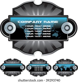Set of editable electronic and glossy labels for your company - Vector