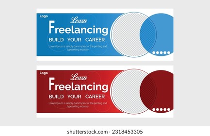 Set of editable Facebook cover page design useable for social media