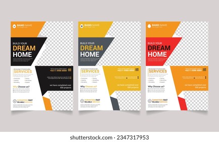 Set of editable Home sale flyer social media post banner template design vector