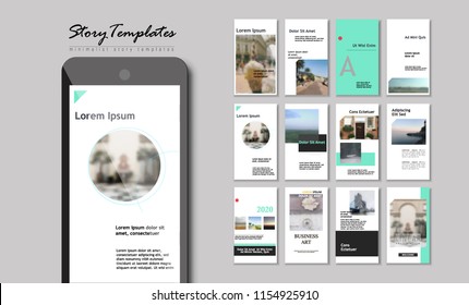 Set Of Editable Instagram Original Story Templates. Pack Of Fashion Flyers