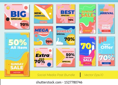 set of Editable instagram stories and feed template for social media.Colorful template photo, can be use for, landing page, website, mobile app, poster, flyer, coupon.