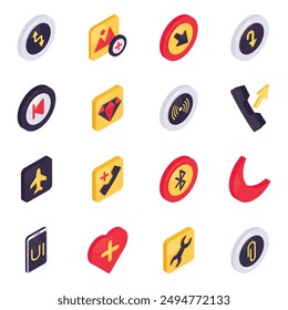 Set of Editable Isometric Icons

