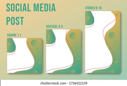 Set of Editable liquid social media post template. Liquid background with gradient. Suitable for social media post and web internet ads. Vector illustration with photo college