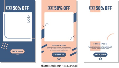 Set of editable marketing ads banner template