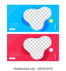 Set of Editable minimal  banner template. Colorful social media post template. Modern promotion square web banner for social media mobile apps