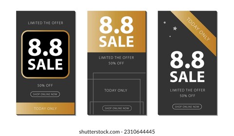 Set of editable minimal banner template. Suitable for social media post, advertising, web ads and sale promotion. Vector illustration