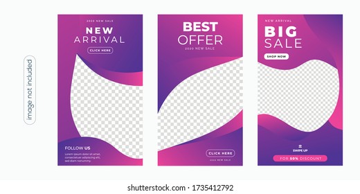 Set of Editable minimal social banner design template. Black and yellow background color. Suitable for social media post and web internet ads. Vector shape illustration with photo college