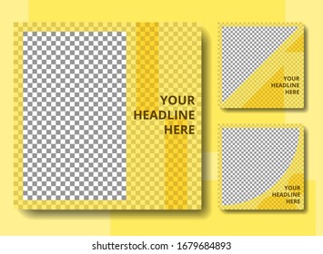 Set of Editable minimal square banner template. Suitable for social media post and web or internet ads. Vector illustration