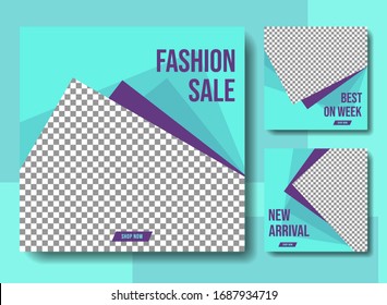 Conjunto de plantillas de banner cuadrado mínimo editable. Adecuado para publicaciones en medios sociales y anuncios web o en internet. Ilustración del vector