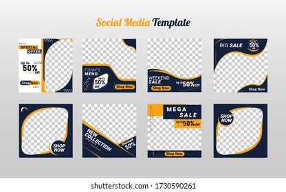 Set of Editable minimal square banner template.
Elegant sale and discount promo. Business presentation template.
