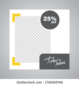 Set of Editable minimal square banner template. Suitable for social media post and web internet ads. Vector illustration with photo college.