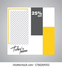 Set of Editable minimal square banner template. Suitable for social media post and web internet ads. Vector illustration with photo college.