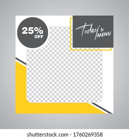 Conjunto de plantilla de banner cuadrado mínimo editable. Adecuado para publicaciones en medios sociales y anuncios en internet. Ilustración vectorial con colegio fotográfico.