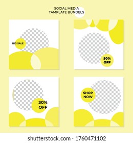 Set of Editable minimal square banner template. Suitable for social media post and web ads.