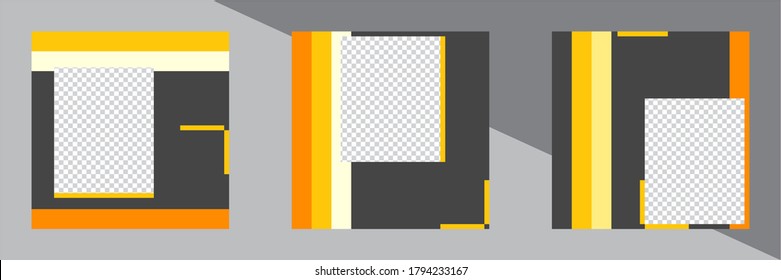 Set of Editable minimal square banner template. Suitable for social media post and web internet ads. Vector illustration with photo college.