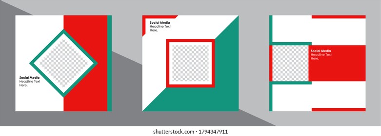 Set of Editable minimal square banner template. Suitable for social media post and web internet ads. Vector illustration with photo college.