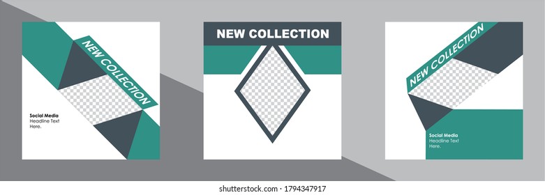 Set of Editable minimal square banner template. Suitable for social media post and web internet ads. Vector illustration with photo college.