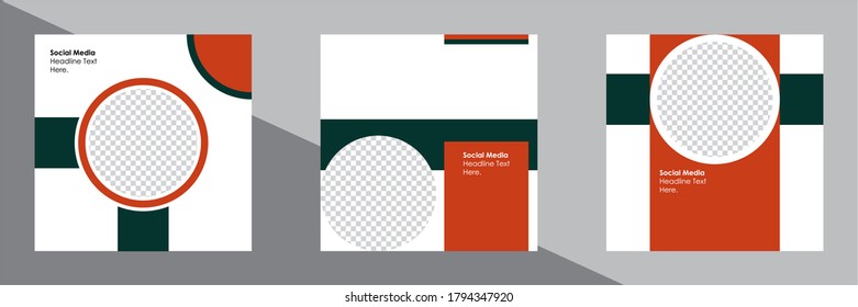 Set of Editable minimal square banner template. Suitable for social media post and web internet ads. Vector illustration with photo college.
